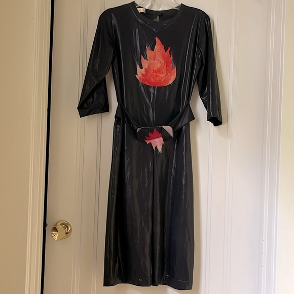 Vintage Handmade Halloween Costume Fire Flame Jumpsuit - Picture 1 of 13
